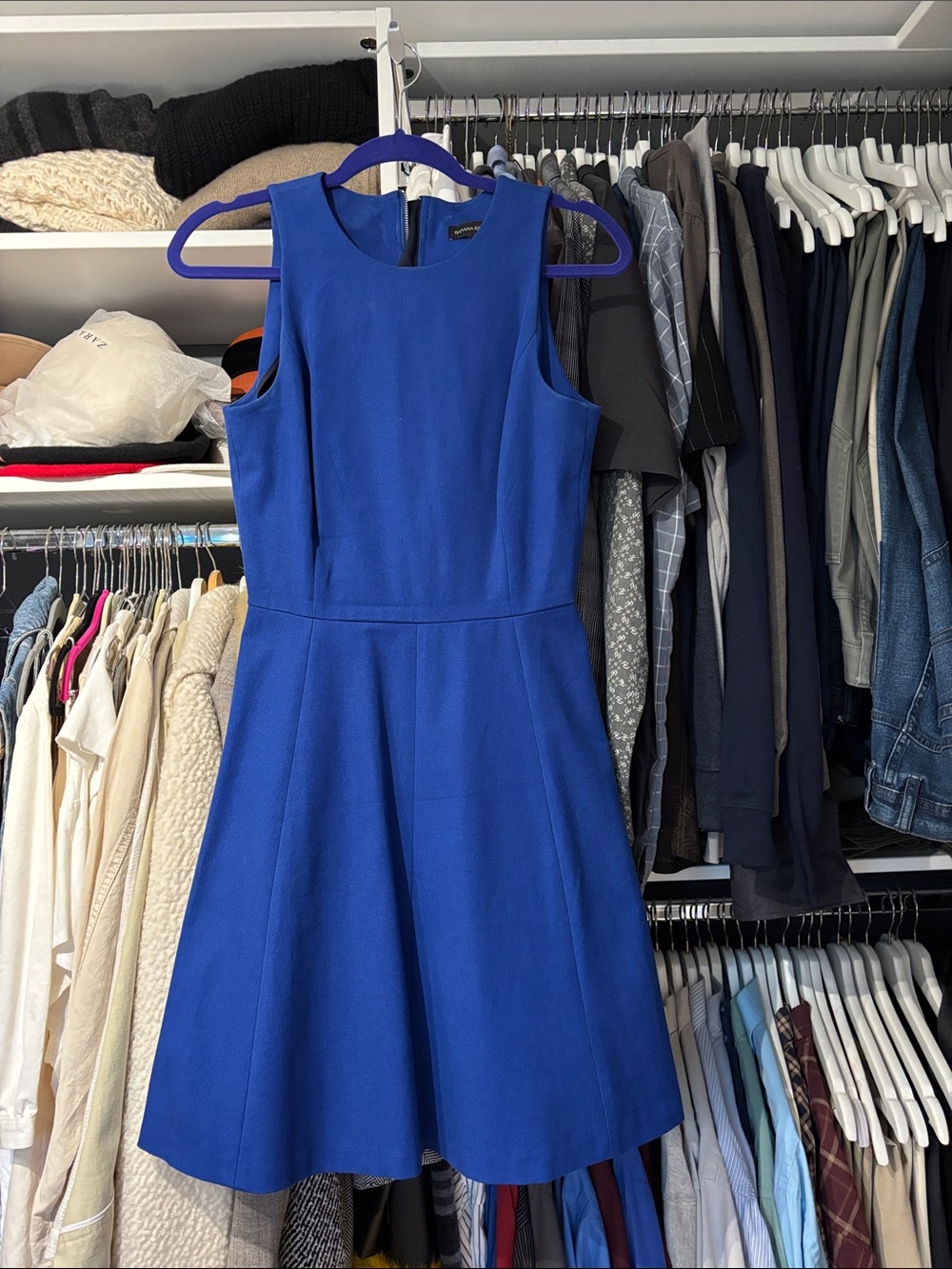 Banana Republic Cobalt Blue Sleeveless Fit-and-Flare Dress